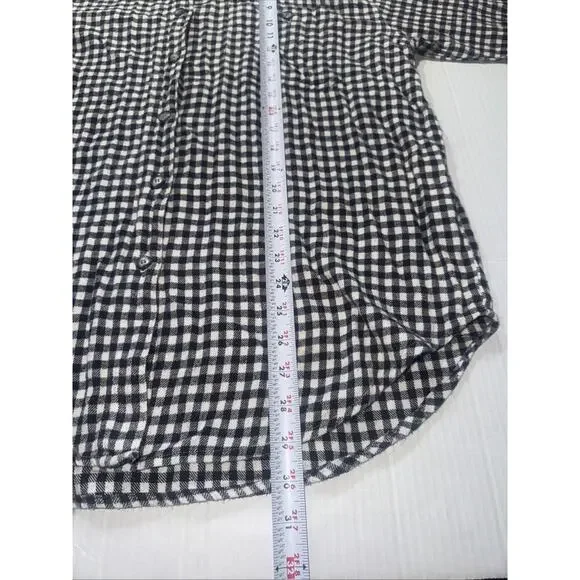 Vintage Punch Tartan Plaid Shirt Size M Black/White Left Breast Pocket - Picture 8 of 10